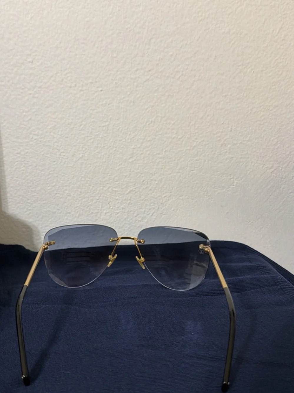 Louis Vuitton Grease Rimless Aviator Sunglasses- Gold Gradient
